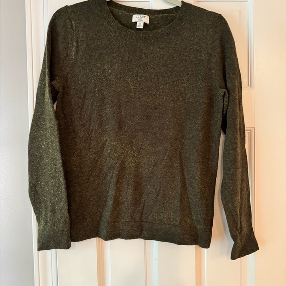 J.Crew Teddie Olive Knit Top - Picture 1 of 3